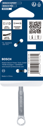 Bộ cờ lê kết hợp Bosch 6 mm với đầu mở và đầu vòng.